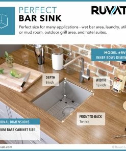 Hot Sale 🥰 Ruvati 14" Undermount Bar Prep Sink Stainless Steel, RVH7114 🔥 -Moen - shop 0211c7530db0b9bd 7566 w800 h800 b0 p0