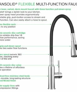 Hot Sale 😀 Transolid Kitchen/Laundry Faucet With Dual Spray And Flex Neck, Brushed Nickel/B 💯 -Moen - shop 0971b30c00bf8b54 8968 w800 h800 b1 p0