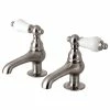 Outlet ✔️ Kingston Brass CC6L Vintage Basin Tap Faucet - Brushed Nickel 🎁