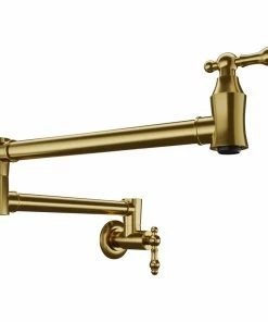 Cheap ⌛ ANZZI Marca 360-Degree 24" Wall Mounted Pot Filler With Dual Swivel, Brushed Gold ⌛