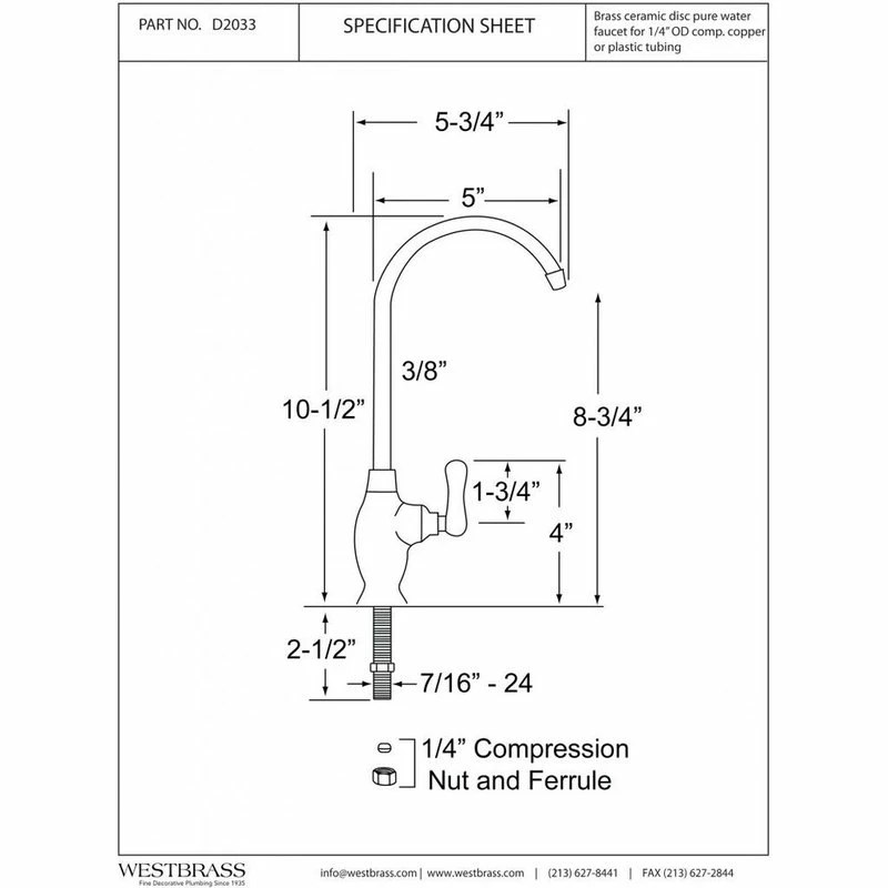 Cheap βοΈ Westbrass Classic 10" Cold Water Dispenser, Polished Brass π 4 Cheap βοΈ Westbrass Classic 10" Cold Water Dispenser, Polished Brass π - Image 2