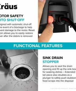 Budget 🎁 Kraus USA, Inc. WasteMate Continuous Feed Garbage Disposal With 3/4 HP Motor For Kitchen Sink 🤩 -Moen - shop 1931eddc00eb3497 5739 w800 h800 b0 p0