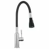 New ❤️ Transolid Kitchen/Laundry Faucet With Dual Spray And Flex Neck, Brushed Nickel/ 🧨