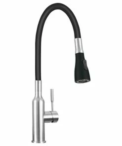 New ❤️ Transolid Kitchen/Laundry Faucet With Dual Spray And Flex Neck, Brushed Nickel/ 🧨