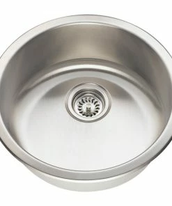 Outlet 👍 MR Direct Sinks And Faucets 465 Circular Stainless Steel Bar Sink, Silver, 18.25x7.25 💯