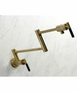 Promo 🔥 Kingston Brass KS4107CKL Kaiser Wall Mount Pot Filler Faucet, Brushed Brass 🔔 -Moen - shop 2861c2eb013a566c 0446 w800 h800 b0 p0