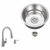 Top 10 ⌛ Magnus Stainless Steel 18-Gauge Single Bowl Round Bar Sink With Arc Kitchen Faucet ❤️