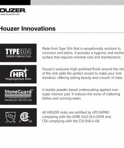 Buy 🌟 Houzer Inc. Houzer 1515-6BS Hospitality 15" Single Basin Drop In 24-Gauge - Stainless Steel 😍 -Moen - shop 3041fba70f0797f6 6876 w800 h800 b0 p0