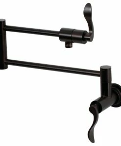 Best deal 🧨 Kingston Brass KS4105DFL NuWave Wall Mount Pot Filler, Oil Rubbed Bronze ✔️