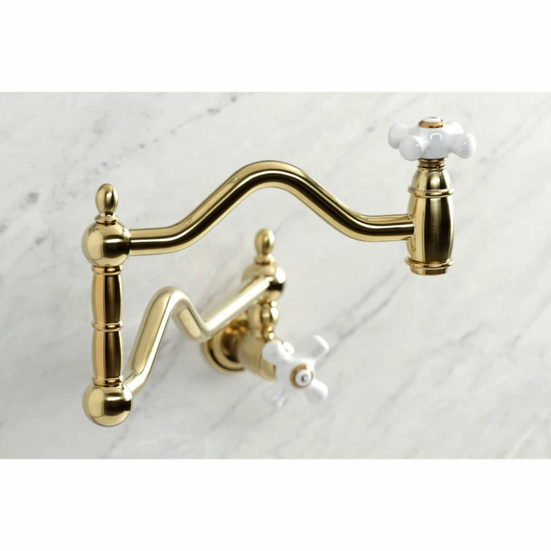 Deals π€© Kingston Brass KS2107PX Heritage Wall Mount Pot Filler, Brushed Brass π₯° 5 Deals π€© Kingston Brass KS2107PX Heritage Wall Mount Pot Filler, Brushed Brass π₯° - Image 3