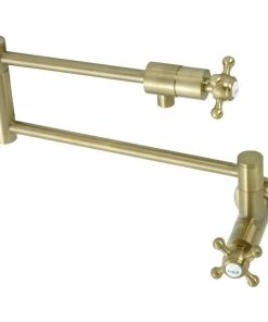 Wholesale 🎉 Kingston Brass KS4107BX Metropolitan Wall Mount Pot Filler, Brushed Brass ✔️