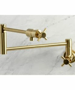 Buy 🥰 Kingston Brass KS4107DX Concord Wall Mount Pot Filler, Brushed Brass 🔥 -Moen - shop 3e51b375013a5790 0435 w800 h800 b0 p0