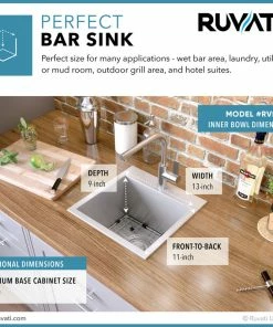 Outlet 🌟 Ruvati 15" Drop-in Bar Prep Sink Stainless Steel, RVH8115 🎁 -Moen - shop 40b1aec00db0bb52 7625 w800 h800 b0 p0