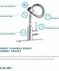 Top 10 💯 Elkay Pursuit Laundry/Utility Faucet W/ Flexible Spout, Lever Handle, Chrome 🎉 -Moen - shop 41d16b9f0ce6e443 7888 w800 h800 b1 p0