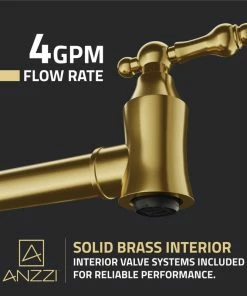 Cheap ⌛ ANZZI Marca 360-Degree 24" Wall Mounted Pot Filler With Dual Swivel, Brushed Gold ⌛ -Moen - shop 4791a85702c8a82a 6582 w800 h800 b0 p0