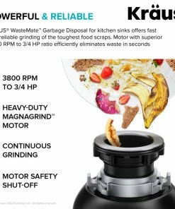 Budget 🎁 Kraus USA, Inc. WasteMate Continuous Feed Garbage Disposal With 3/4 HP Motor For Kitchen Sink 🤩 -Moen - shop 47e12d6d00eb348f 5739 w800 h800 b1 p0