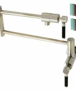 Flash Sale 👍 Kingston Brass KS4106DKL Kaiser Wall Mount Pot Filler, Polished Nickel 💯