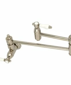 Outlet π Kingston Brass Wall Mount Pot Filler Kitchen Faucet, Polished Nickel π