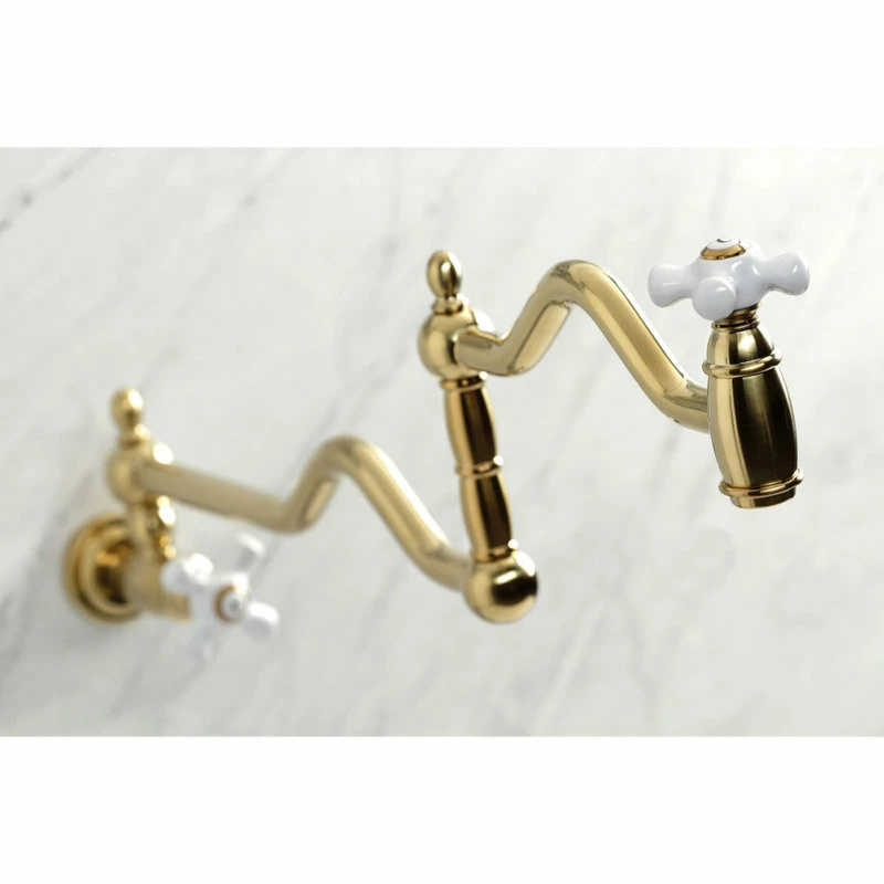 Deals π€© Kingston Brass KS2107PX Heritage Wall Mount Pot Filler, Brushed Brass π₯° 4 Deals π€© Kingston Brass KS2107PX Heritage Wall Mount Pot Filler, Brushed Brass π₯° - Image 2