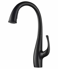 Hot Sale ⌛ Kraus USA, Inc. Ansel 2-Function Pull-Down 1-Handle 1-Hole Kitchen Faucet Matte Black ❤️