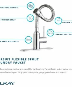 New ⌛ Elkay LK2500CR Pursuit Laundry/Utility Faucet With Flexible Spout ✨ -Moen - shop 54b139bd0e8fa621 1395 w800 h800 b1 p0