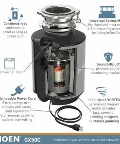 Cheap π― Moen GX50C GX 1/2 HP Continuous Garbage Disposal - Stainless Steel π 9 Cheap π― Moen GX50C GX 1/2 HP Continuous Garbage Disposal - Stainless Steel π -Moen - shop 65a1ad700e42c004 2411 w800 h800 b0 p0