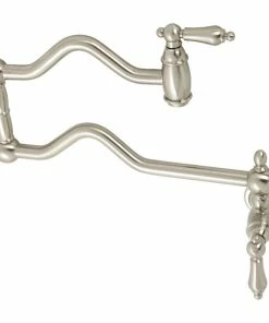 Cheap 🧨 Kingston Brass KS2108AL Heritage Wall Mount Pot Filler, Brushed Nickel 🥰