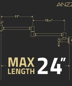 Cheap ⌛ ANZZI Marca 360-Degree 24" Wall Mounted Pot Filler With Dual Swivel, Brushed Gold ⌛ -Moen - shop 7271d77602c8a82c 6582 w800 h800 b0 p0