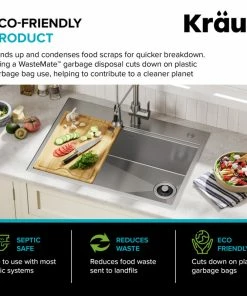 Budget 🎁 Kraus USA, Inc. WasteMate Continuous Feed Garbage Disposal With 3/4 HP Motor For Kitchen Sink 🤩 -Moen - shop 74c1a3f800eb349b 5739 w800 h800 b0 p0