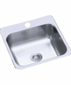 Flash Sale 🎁 Sterling B153-1 1 Hole 15" Single Basin Drop In Stainless Steel - Stainless ⭐
