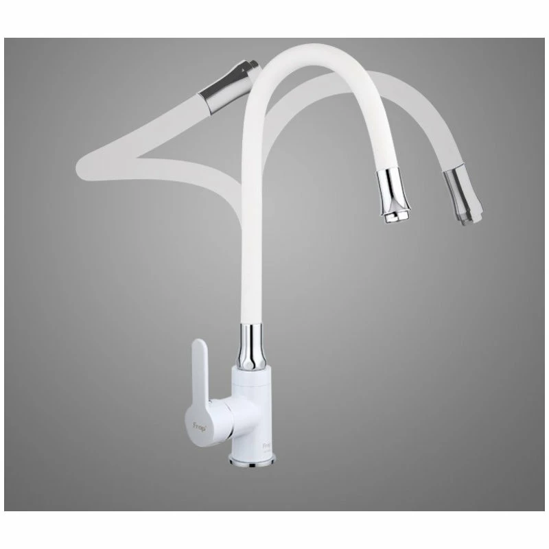 Hot Sale π Fontana Showers Benevento White Deck Mounted Chrome Brass Kitchen Faucet π― 10 Hot Sale π Fontana Showers Benevento White Deck Mounted Chrome Brass Kitchen Faucet π― - Image 8