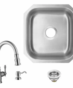 Flash Sale ❤️ Magnus 18-Gauge Stainless Steel Single Bowl Bar Sink With Arc Kitchen Faucet 😀