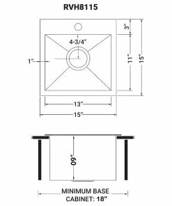 Outlet 🌟 Ruvati 15" Drop-in Bar Prep Sink Stainless Steel, RVH8115 🎁 -Moen - shop 906114a60db0bb6a 7625 w800 h800 b1 p0