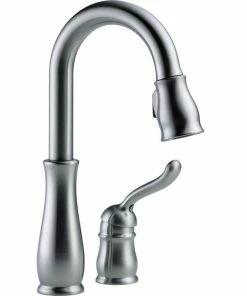 Top 10 🛒 Delta Faucet Delta Leland Single Handle Pull-Down Bar / Prep Faucet, Arctic Stainless 😉