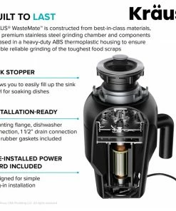 Budget 🎁 Kraus USA, Inc. WasteMate Continuous Feed Garbage Disposal With 3/4 HP Motor For Kitchen Sink 🤩 -Moen - shop 95f1de0e00eb3494 5739 w800 h800 b1 p0