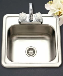 Buy 🌟 Houzer Inc. Houzer 1515-6BS Hospitality 15" Single Basin Drop In 24-Gauge - Stainless Steel 😍 -Moen - shop 9a21d30b0f0797f5 6876 w800 h800 b0 p0