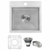 Outlet 🌟 Ruvati 15" Drop-in Bar Prep Sink Stainless Steel, RVH8115 🎁