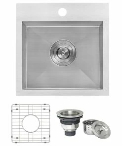 Outlet 🌟 Ruvati 15" Drop-in Bar Prep Sink Stainless Steel, RVH8115 🎁
