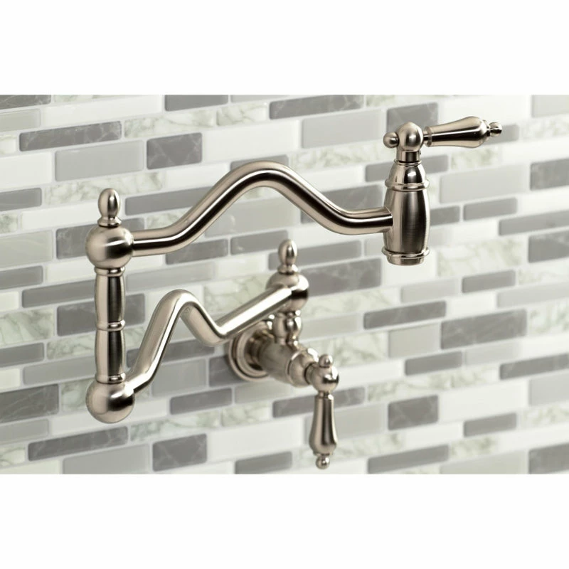 Cheap 𧨠Kingston Brass KS2108AL Heritage Wall Mount Pot Filler, Brushed Nickel π₯° 5 Cheap 𧨠Kingston Brass KS2108AL Heritage Wall Mount Pot Filler, Brushed Nickel π₯° - Image 3