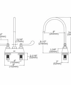 Top 10 🔔 Elkay LK406LGN08T4 1.5 GPM Deck Mounted Double Wrist Blade Handle - Chrome 😉 -Moen - shop a801e2f50fac5d6a 4601 w800 h800 b1 p0
