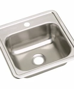 Best deal 🔔 Elkay Dayton Stainless Steel 15"x15"x5-3/16" Top Mount Bar Sink D115161 😉