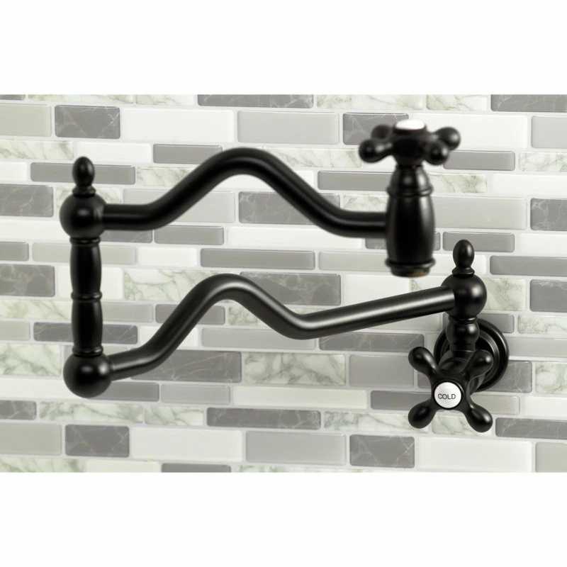 Outlet β Kingston Brass KS2100AX Heritage Wall Mount Pot Filler, Matte Black π 6 Outlet β Kingston Brass KS2100AX Heritage Wall Mount Pot Filler, Matte Black π - Image 4