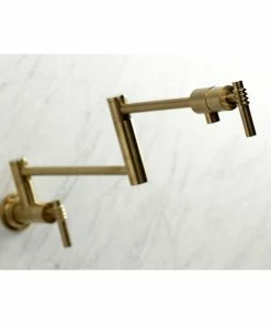 Outlet 🤩 Kingston Brass KS4107ML Milano Wall Mount Pot Filler, Brushed Brass ❤️ -Moen - shop e7b1fff3013a5765 0472 w800 h800 b0 p0