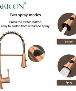 Coupon 🤩 Akicon Copper Pre-Rinse Spring Kitchen Faucet With Pull Down Sprayer 🤩 -Moen - shop f4b15cf30237d760 6710 w800 h800 b1 p0