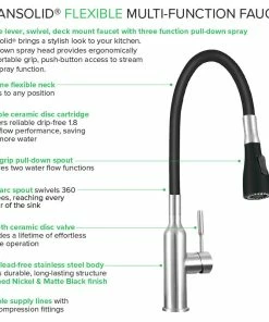 New ❤️ Transolid Kitchen/Laundry Faucet With Dual Spray And Flex Neck, Brushed Nickel/ 🧨 -Moen - shop f6e1b34e00bf8b59 9256 w800 h800 b1 p0