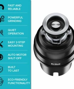 Best Sale 🧨 Kraus USA, Inc. WasteMate Continuous Feed Garbage Disposal With 1 HP Motor For Kitchen Sink 👏 -Moen - shop f9b1c5b6028fbbca 5929 w800 h800 b0 p0