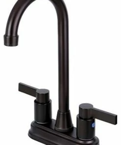 Best Sale ⭐ Kingston Brass KB8495NDL NuvoFusion 4" Centerset Bar Faucet, Oil Rubbed Bronze ⭐