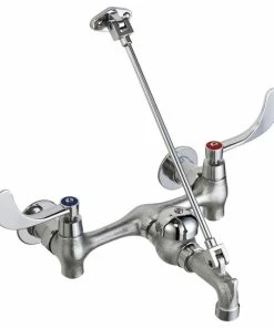 Cheapest 👍 Delta Faucet Delta Wall Mount Canter Set Service Sink Faucet, Double Lever Handle, Chrome ✨