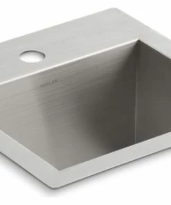 Best Sale 👏 Kohler K-3840-1 Vault 15" Drop In Or Undermount Single Basin - Stainless Steel 💯