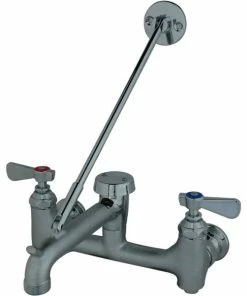 Buy 👍 Kingston Brass Wall Mount Commercial Service Sink Faucet, Rough/Polished Chrome 🤩